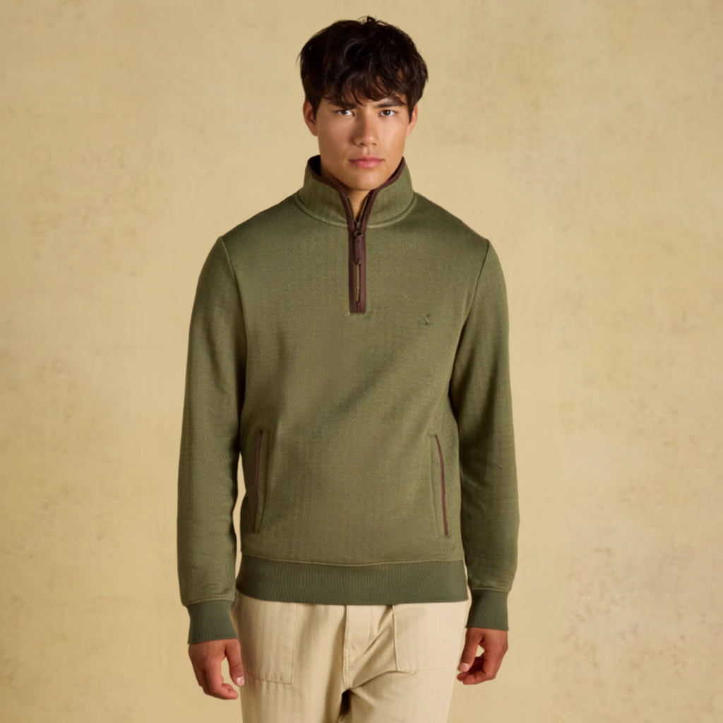 Joules Mens Heritage 1/4 Zip Sweat - Green