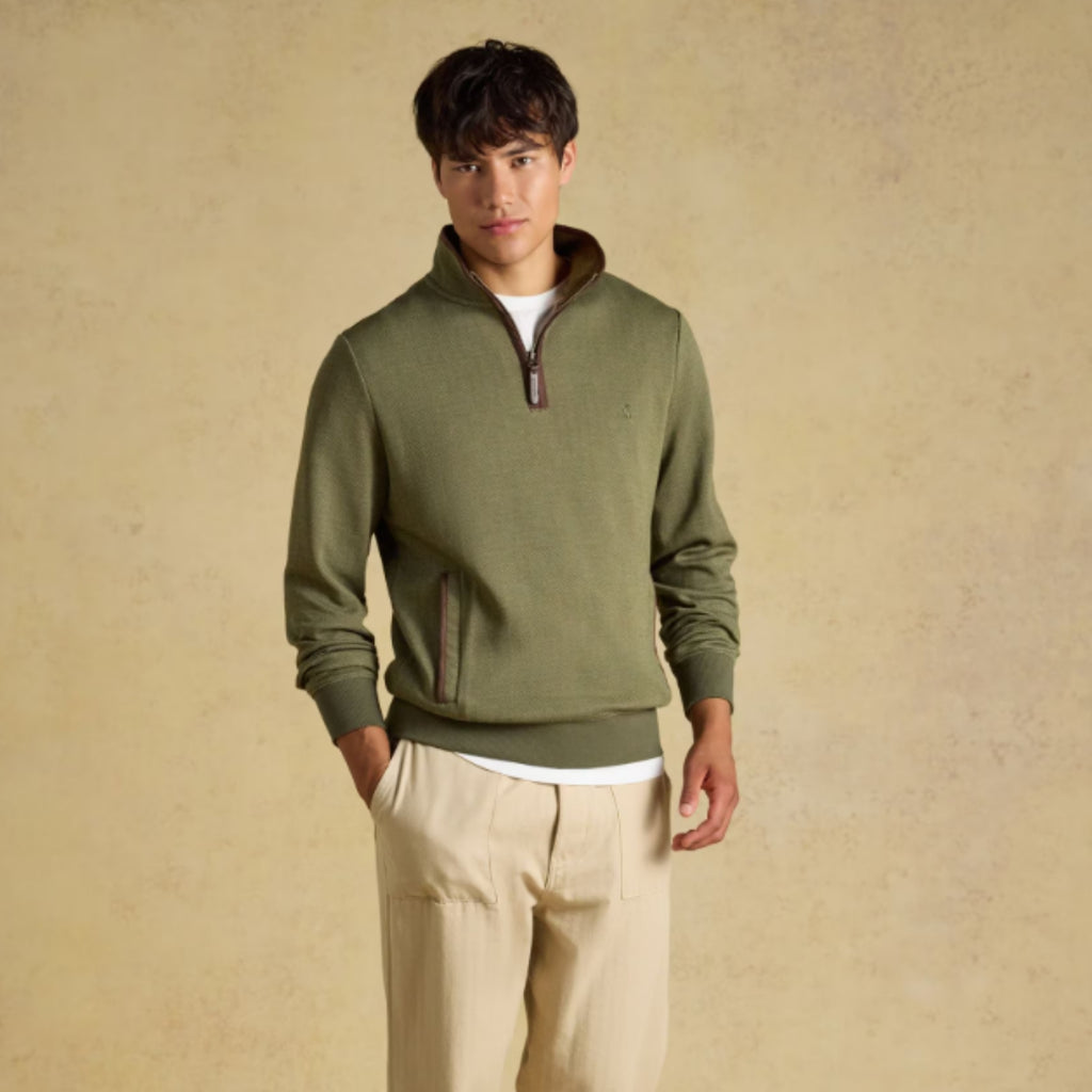 Joules Mens Heritage 1/4 Zip Sweat - Green