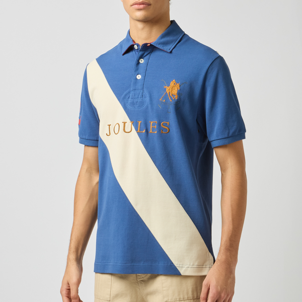 Joules Mens Embellished Woody Polo - Navy/White