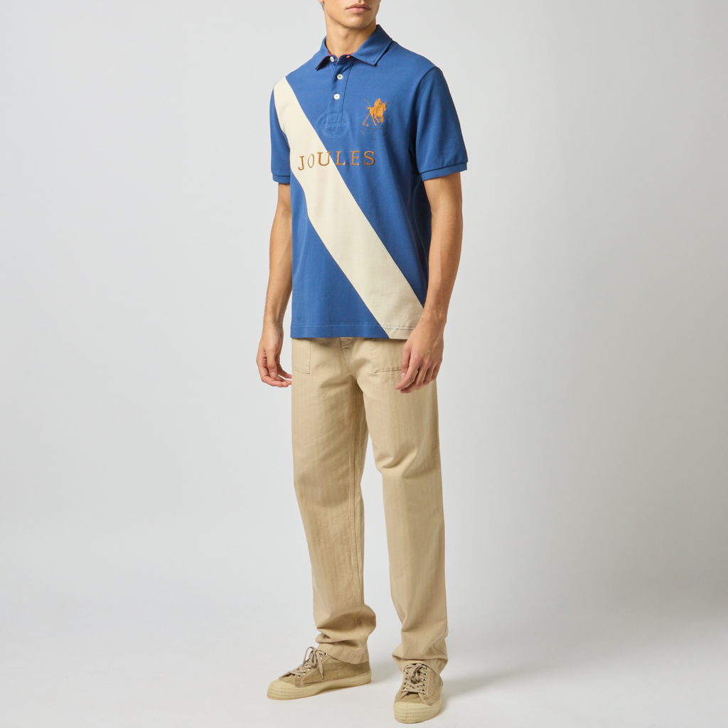 Joules Mens Embellished Woody Polo - Navy/White