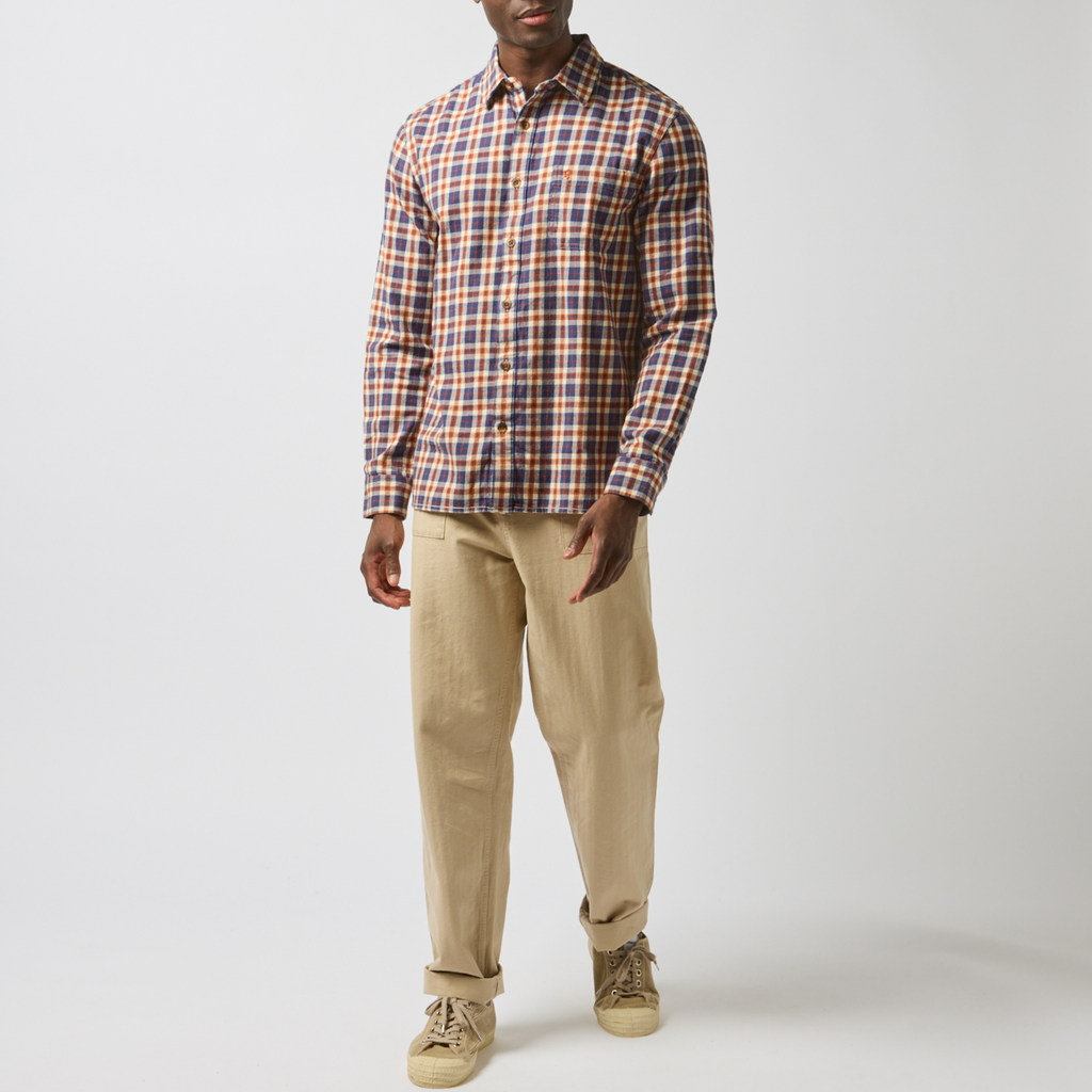 Joules Mens Classic Fit Flannel Check Shirt - Navy