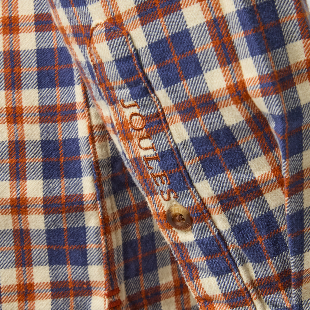 Joules Mens Classic Fit Flannel Check Shirt - Navy