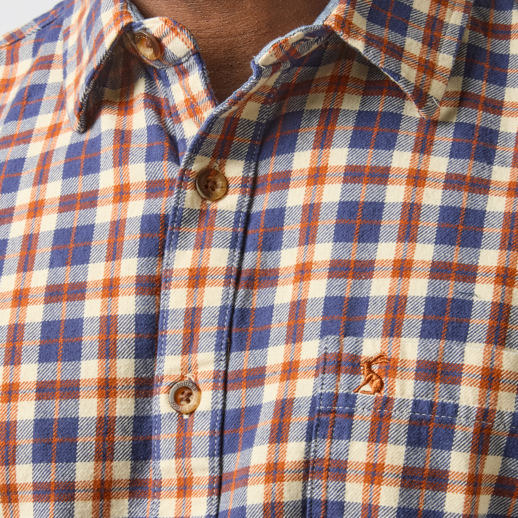 Joules Mens Classic Fit Flannel Check Shirt - Navy
