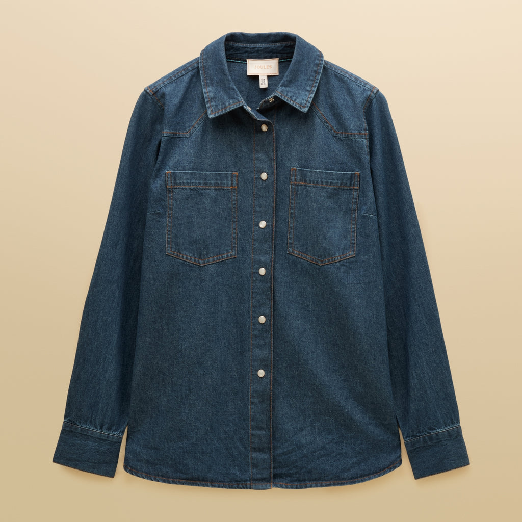 Joules Ladies Slim Fit Western Shirt - Mid Wash