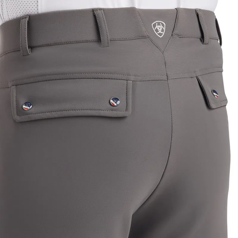 Ariat Mens Tri Factor Grip Knee Patch Breech - Plum Grey