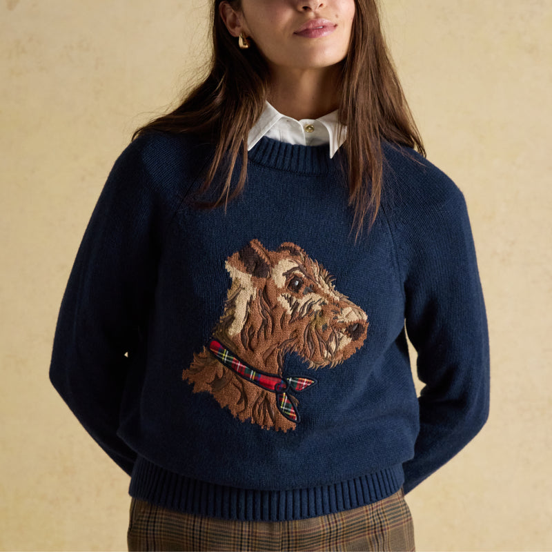 Joules Ladies Monty Dog Jumper - Navy