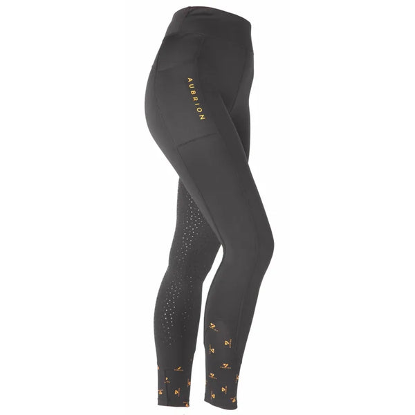 Aubrion Porter Ladies Winter Riding Tights - Jet Black