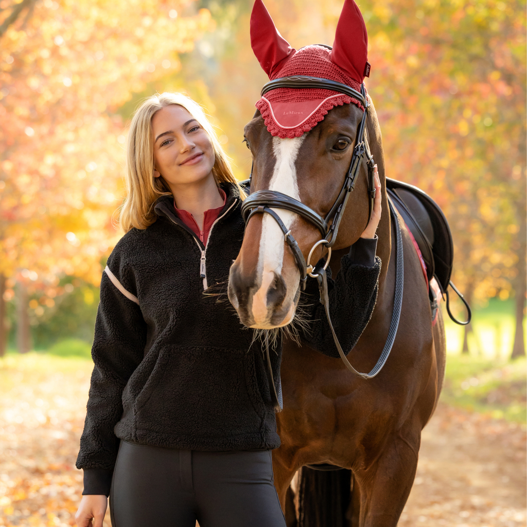 LeMieux Ladies Avery Teddy Quarter Zip Fleece - Black