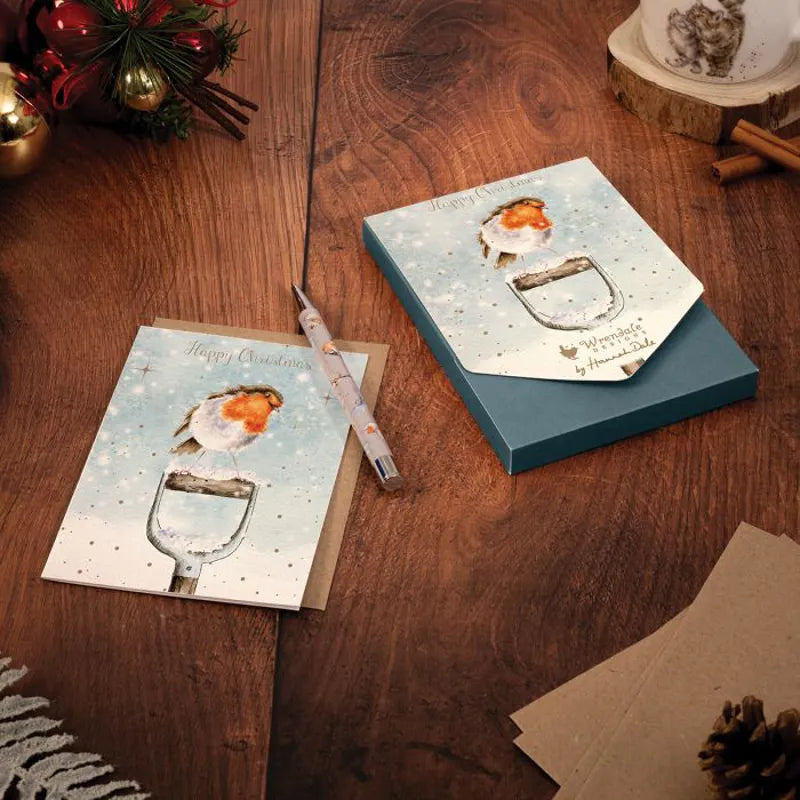 Wrendale Robin Xmas Cards - 8 Pack