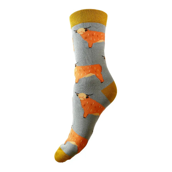 Gemjar Highland Cow Bamboo Socks