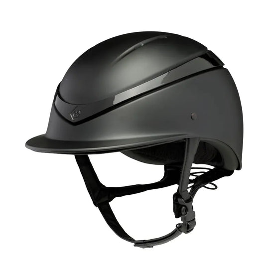 Charles Owen Luna Round Peaked Shell - Black Matte/Black Gloss