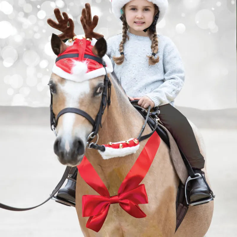 Equetech Horse Chest Bow - Red/White