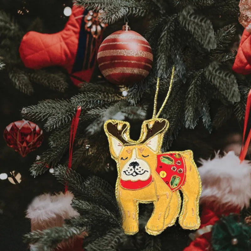 Equetech Beaded French Bulldog Christmas Decoration