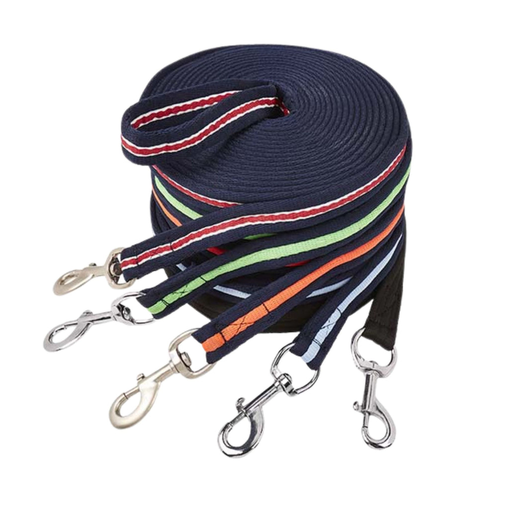 Elico Soft Feel Lunge Rein - Navy/Orange