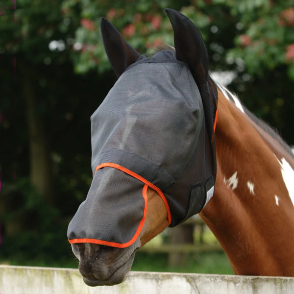 Equilibrium Field Relief Max Fly Mask - Black/Orange