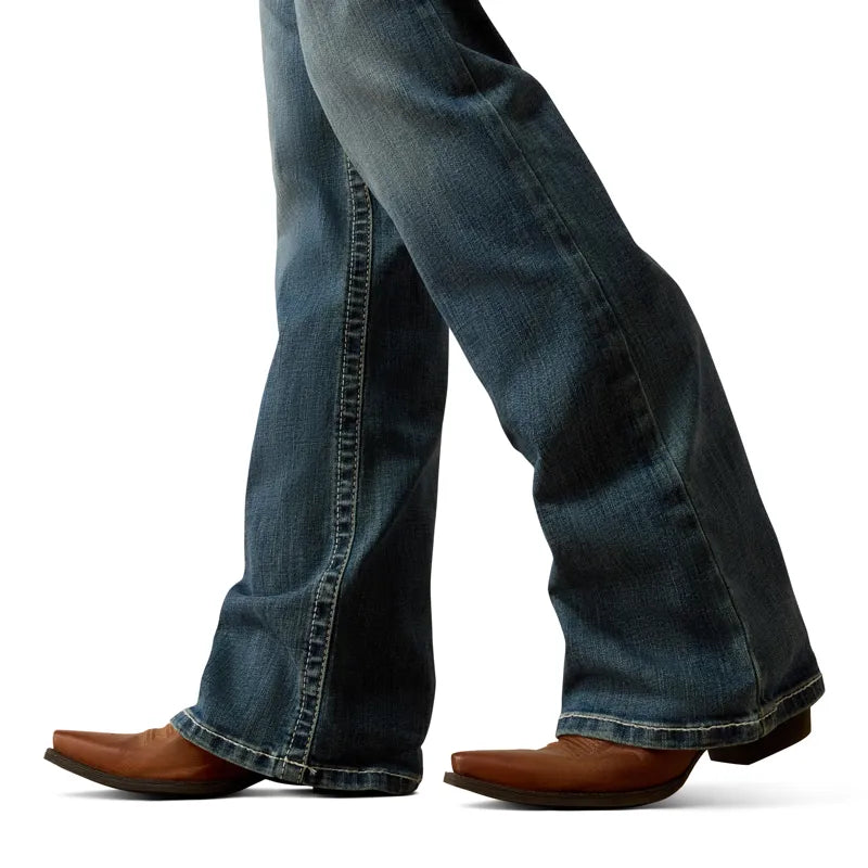 Ariat Ladies Mid Rise Whipstitch Boot Cut Jeans - Rainstorm
