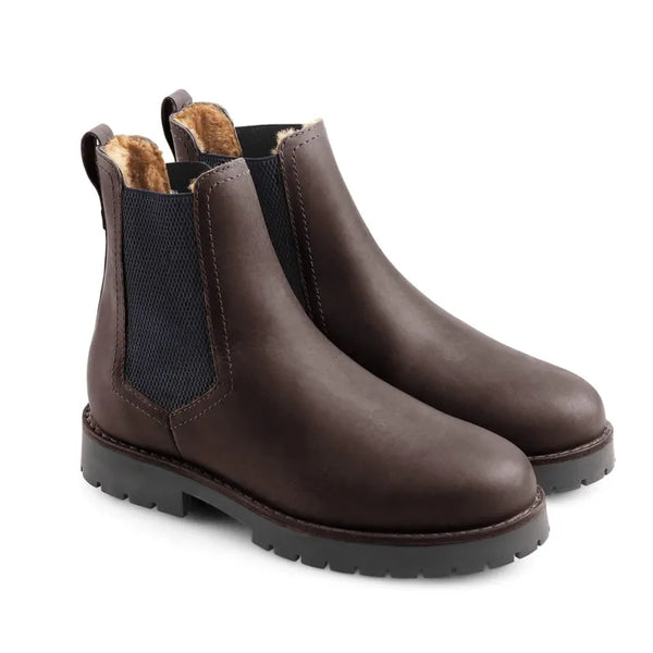 Fairfax and Favor Ladies Sheepskin Boudica Chelsea Boot - Mahogany