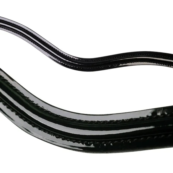 Fairfax Patent Raised and Stitched Browband - Black