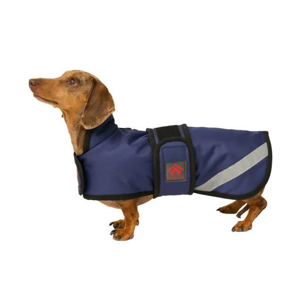 Firefoot Dachshund Coat With Fleecy Lining - Navy