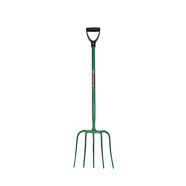 Fynalite Hi-Strength Manure Fork 5 Prong D-Grip - Green
