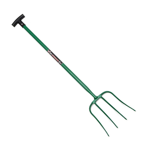 Fyna-Lite 4 Prong Manure Fork - T Handle - Green