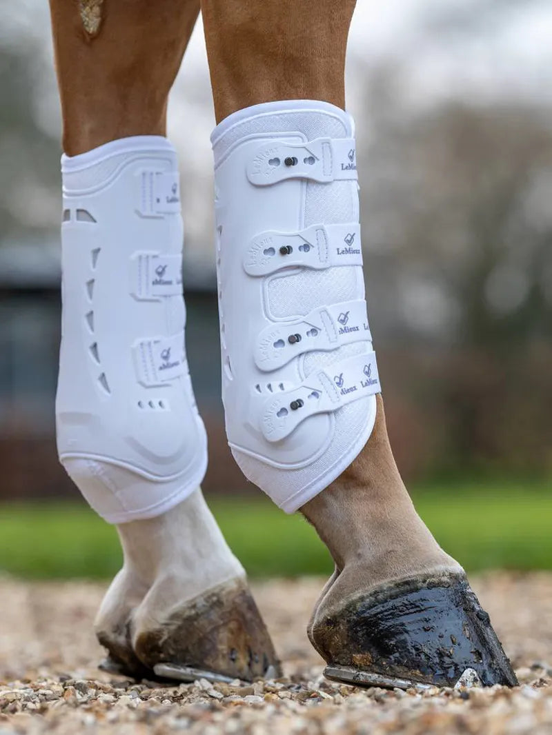 LeMieux Ultra Mesh Snug Boots Hind - White