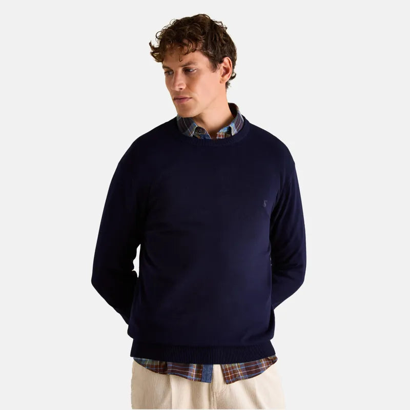 Joules Mens Hillside Crew Neck Knitted Jumper - Navy