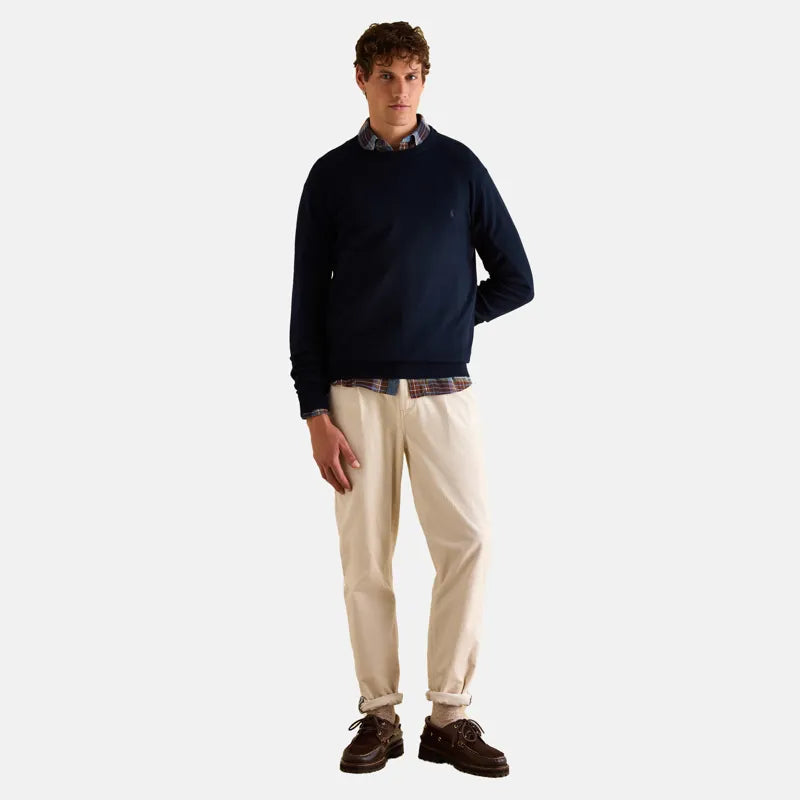 Joules Mens Hillside Crew Neck Knitted Jumper - Navy