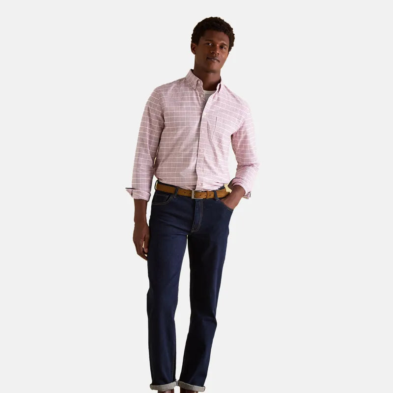 Joules Mens Oxford Classic Fit Shirt - Pink Check