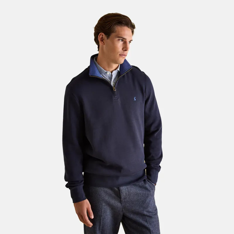 Joules Mens Alistair Quarter Zip Sweatshirt - Navy