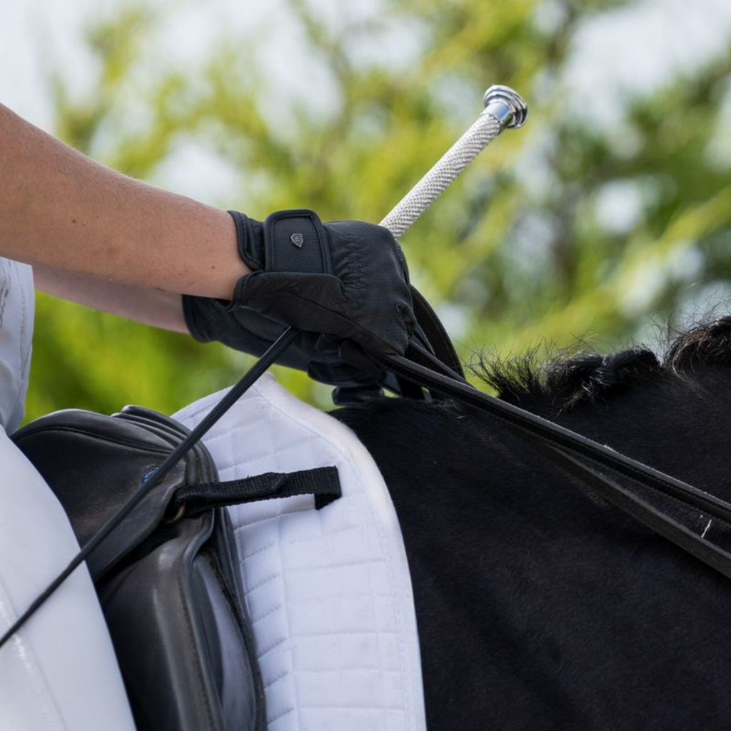 Woof Wear Glitz Dressage Whip - Silver