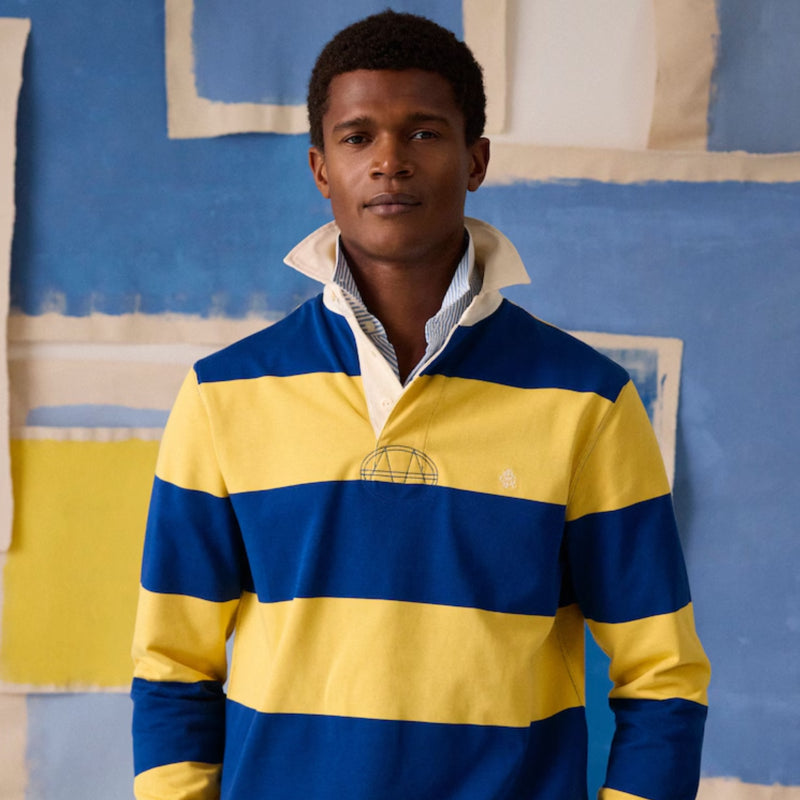 Joules Mens Rugby Club Shirt Yellow Blue