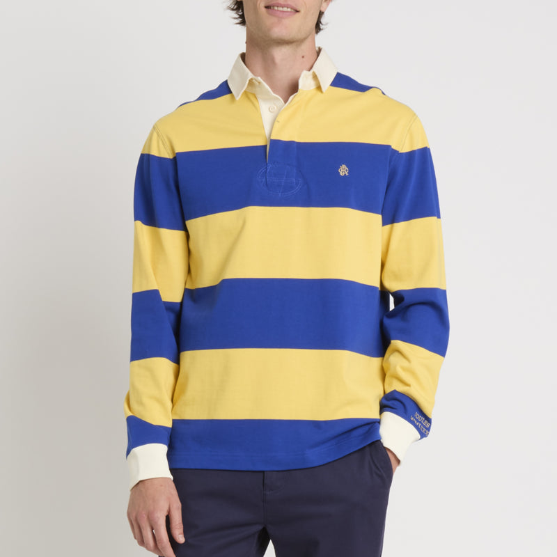 Joules Mens Rugby Club Shirt Yellow Blue