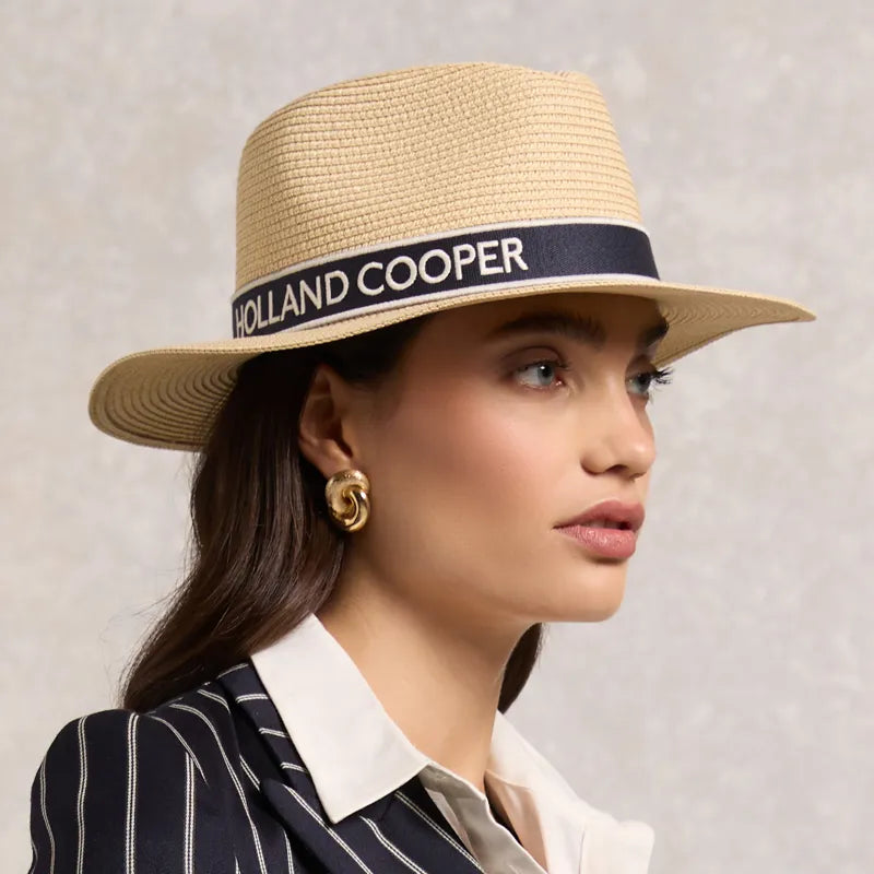 Holland Cooper Francesca Hat - Natural Navy