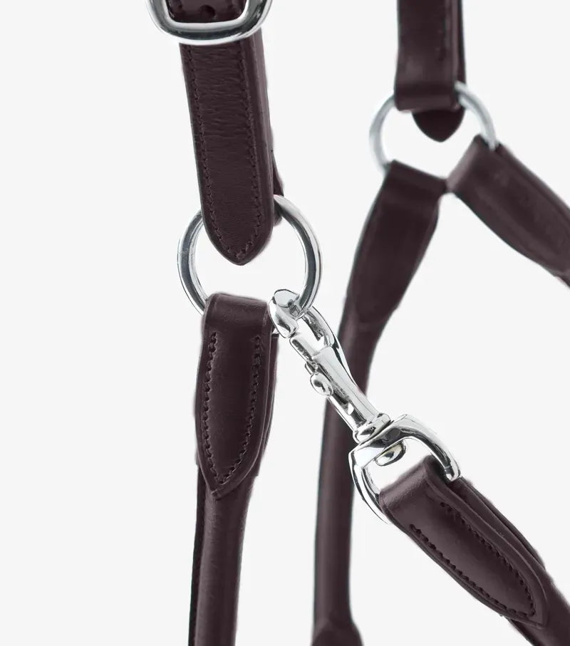 Premier Equine Hennaroso Rolled Anatomic Leather Head Collar - Brown
