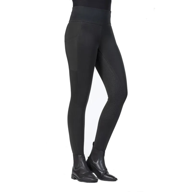 HKM Ladies Cosy Full Seat Riding Leggings - Black