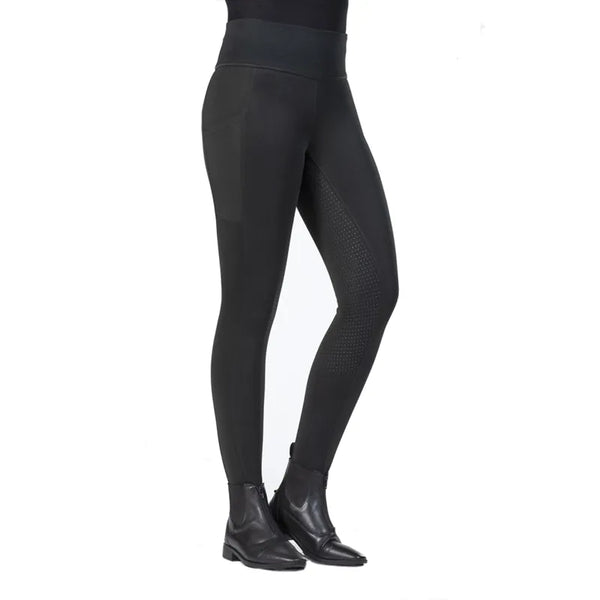 HKM Ladies Cosy Full Seat Riding Leggings - Black