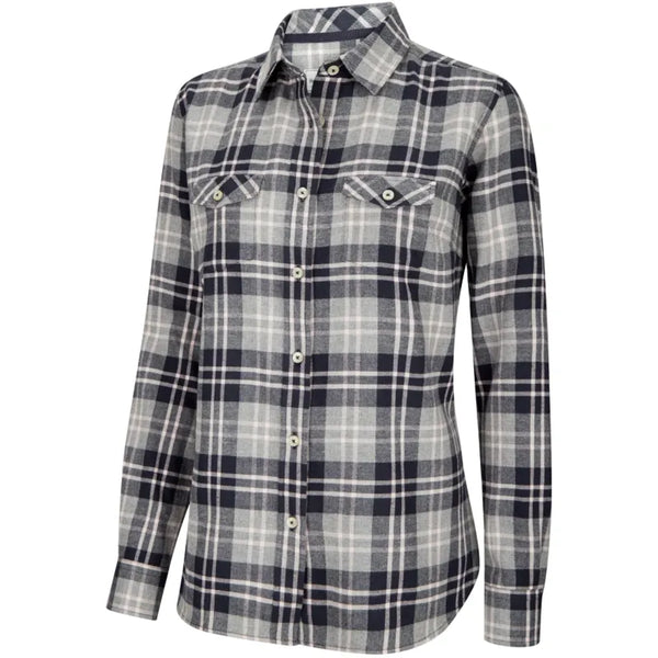 Hoggs of Fife Ladies Eilidh Flannel Shirt - Marled Navy