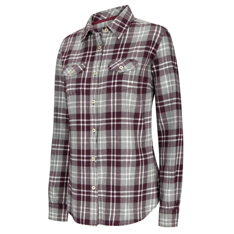 Hoggs of Fife Ladies Eilidh Flannel Shirt - Merlot