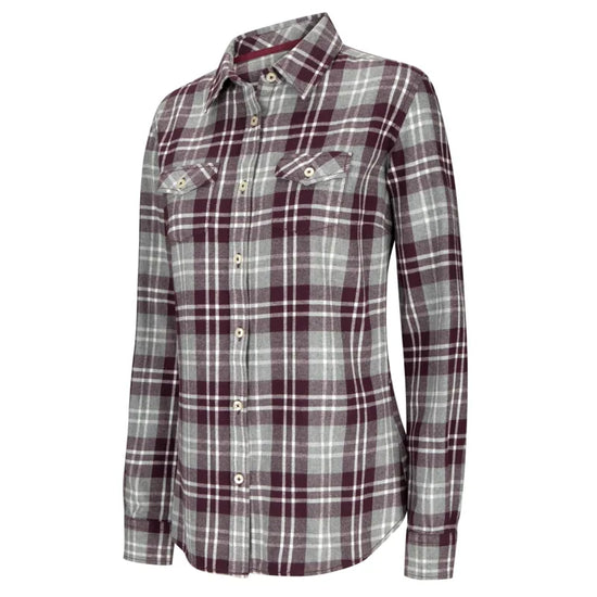 Hoggs of Fife Ladies Eilidh Flannel Shirt - Merlot