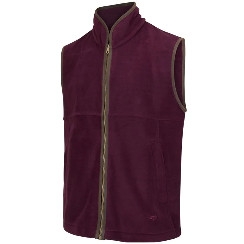 Hoggs of Fife Mens Stenton Fleece Gilet - Merlot