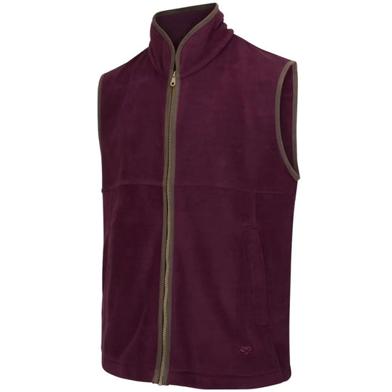 Hoggs of Fife Mens Stenton Fleece Gilet - Merlot
