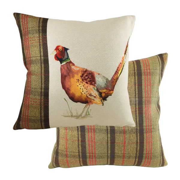 Evans Lichfield Hunter Pheasant Square Cushion - Sand