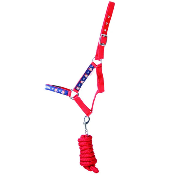 Christmas Head Collar and Lead Rope By Little Rider - Red