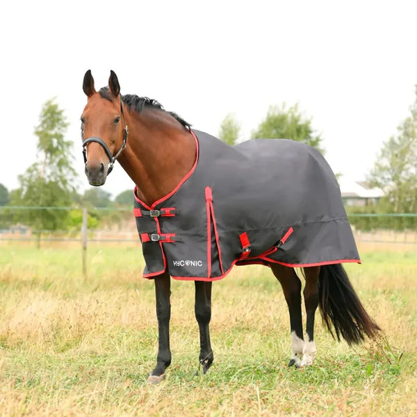 HyCONIC 0g Turnout Rug - Charcoal/Red