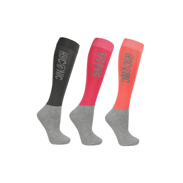 HYCONIC Childs Socks By Hy Equestrian - Pink