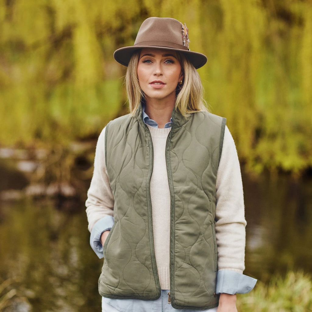 Hicks and Brown The Suffolk Fedora Bronze Feather - Taupe