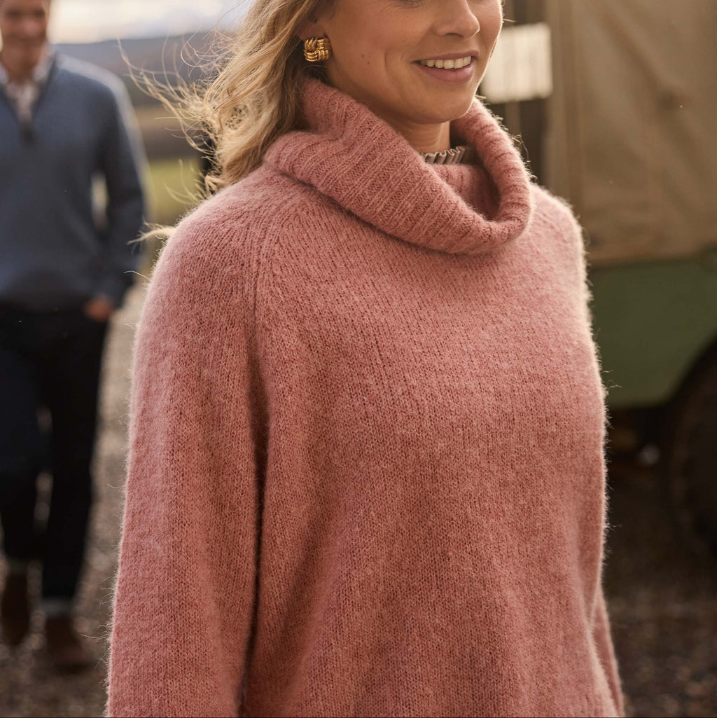 Schoffel Ladies Sutton Roll Neck Jumper - Dusky Pink