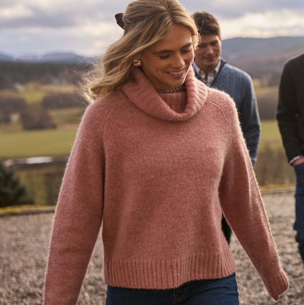Schoffel Ladies Sutton Roll Neck Jumper - Dusky Pink