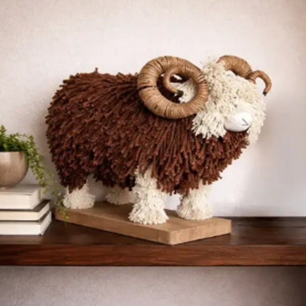 Aquarelle Home Large Rupert Ram - Brown/Cream